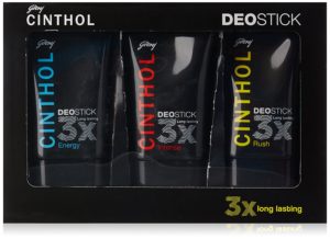 Buy Cinthol Deo Stick for Men Combo, 40g (Pack of 3) for Rs.149 only
