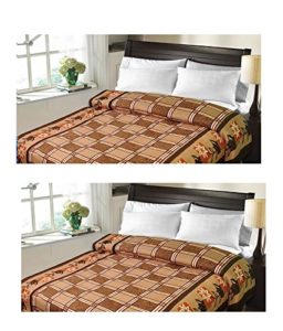Christy's Collection Super Soft Printed 2 Piece Cotton Blend AC Double Blanket - Multicolor