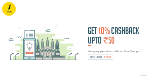 Freecharge- Get flat 10% cashback on KESCo
