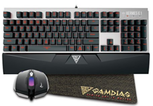 Gamdias Hermes E1 Responsive Lighting Mechanical Gaming Keyboard With Demeter E2 Optical Mouse And Nyx E1 Mouse Mat at rs.2,999