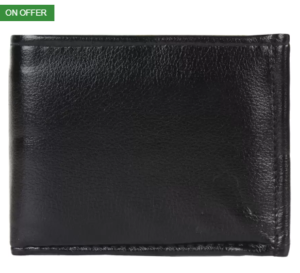 Golden Bell Men Black Genuine Leather Wallet (4 Card Slots) at rs.81