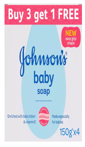 Johnson's Baby 150g Buy 3 Get 1 FREE at rs.156