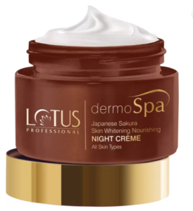 Lotus Herbals Dermo Spa Japanese Sakura Skin Whitening and Nourishing Night Creme at rs.290