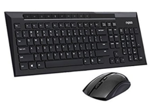 Mactrem Rapoo Black 8200P 5.8GHz Wireless Multimedia Keyboard Mouse Combo at rs.999