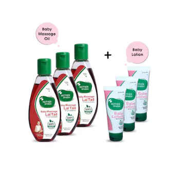 Mother Sparsh Baby Massage Oil 100ml (Pack of 3) + Baby Lotion 40ml (Pack of 3) Mother Sparsh Baby Massage Oil 100ml (Pack of 3) + Baby Lotion 40ml (Pack of 3)