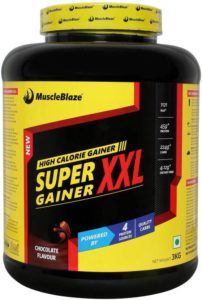 MuscleBlaze Super Weight Gainer XXL Mass Gainers (3 kg, Chocolate)