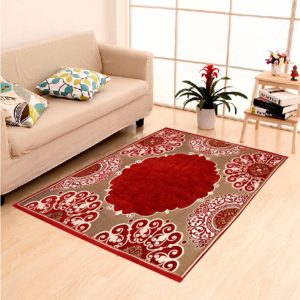 (OVER) Amazon Loot - Buy Ethnic Velvet Touch Abstract Chenille Carpet Maroon for Rs 10 only