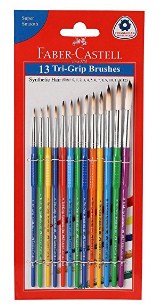 Faber-Castell Tri-Grip Brush - Round, Pack of 13 (Assorted)
