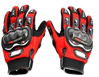 Probiker Full Finger Gloves for Bikers (Red), Large
