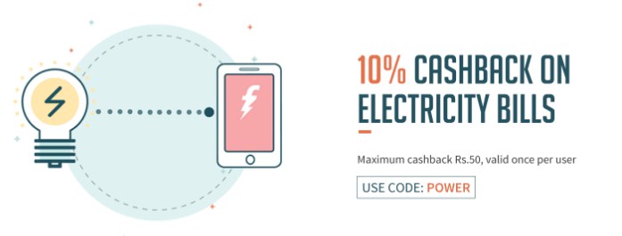 10% cashback upto 50 on Electricity Bill Payments on Freecharge