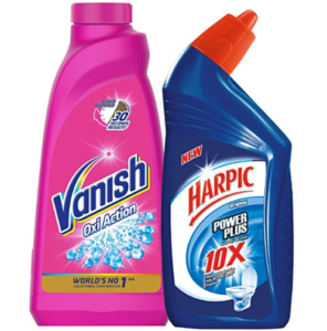 Vanish Oxy Action Liquid - 800 ml with Harpic Powerplus Original - 500 ml