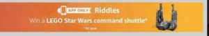 amazon app banner of riddles contest LEGO Children day check all answers