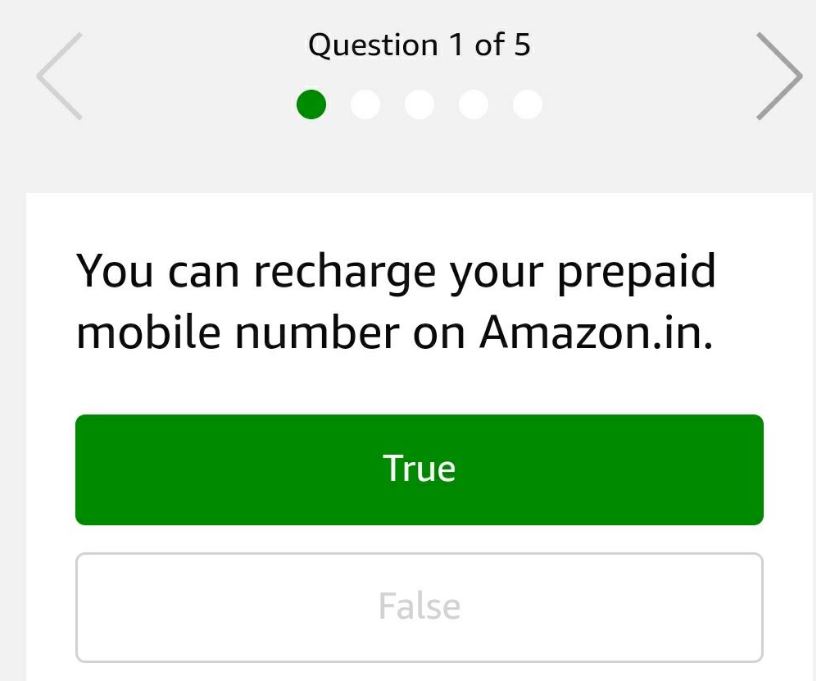 amazon questions recharges quiz 21st November all answers