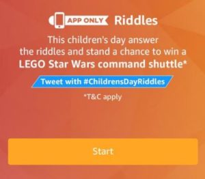 amazon riddles children day win lego battle spaceship all answers