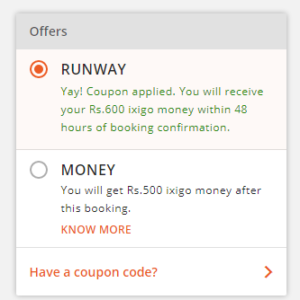 ixigo runway code