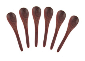 Elegant set of Six 4" small wooden spoon set of 6