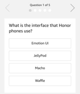 Amazon Honor 7X Quiz Answers