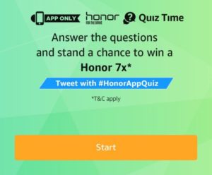 Amazon Quiz time Honor 7x