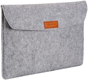 Buy AmazonBasics 15.4-inch Felt Laptop Sleeve (Light Grey) for Rs.399 only.