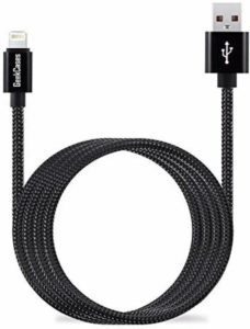 Buy GeekCases Xtreme Indestructible [1M - 3.3 Ft / 2.4A - Fast Charge / Alloy Connectors ] for Apple iPhone / iPad Lightning Cable (Black) for Rs.349 only
