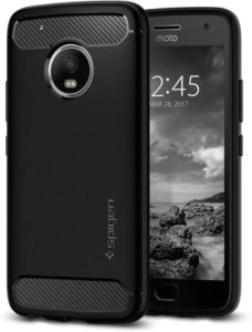 Buy Spigen Back Cover for Motorola Moto G5 Plus (Black, Rugged Armor, Plastic) For Rs.299