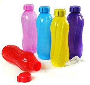 Cello Aqua Cool Polypropylene Bottle Set, 1 Litre, Set of 5, Multicolour 