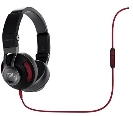 JBL Synchros S300a Premium On-Ear Stereo Headphones Black/Red