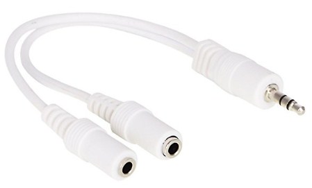WireSwipe 3.5mm Stereo Jack Y Splitter Cable (White)