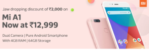 flipkart app shopping days Mi A1 phone at Rs 12999 sneak peeek