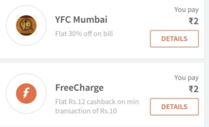 freecharge Rs 12 cashback on Rs 10 recharge coupon