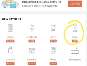 freecharge app deals section coupon code for just Rs 2