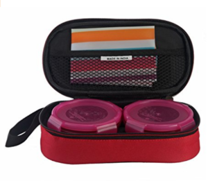 All Time Plastic Lunch Box with Bag Set, 230ml, Set of 2, Pink at rs.162