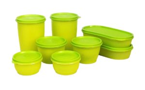 Amaon- Buy Princeware Modular Plastic Container Set, 8-Pieces, Green at Rs 409