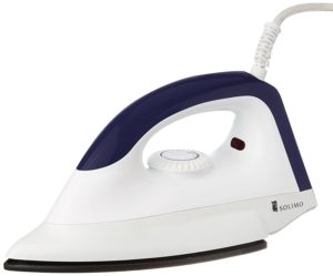 Amazon- Buy Solimo 1000-Watt Dry Iron (White and Blue) at Rs 365