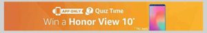 Amazon Honor View 10 Quiz answer questions