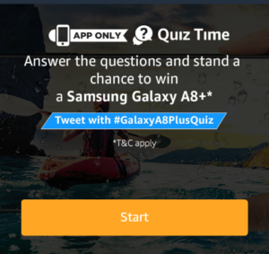 Amazon Samsung Galaxy A8+ Quiz Answers