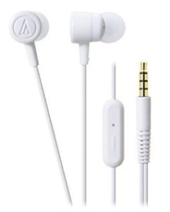 Audio-Technica ATH-CKL220iSWH In-Ear Headphones with Mic (White)
