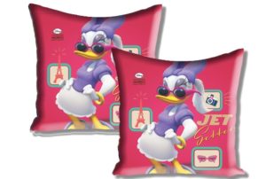 Buy Disney Mickey and Friends 2 Piece Satin Polyester Cushion Cover Set - 16"x16", Pink for Rs.91 only