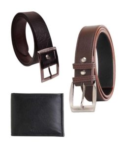 Buy Elligator Combo of Wallet and 2 Belt for Men for Rs.269 only