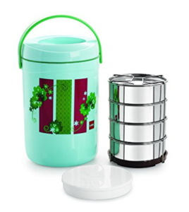 Cello Spice Insulated 3 Container Lunch Carrier, Green at rs.529