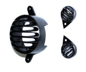 Combo of Brake and Pilot Light Grills for Royal Enfield (Set of 3, Black)