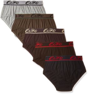 Euro Men's Cotton Brief (Pack of 5) (Colors May Vary)