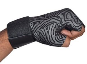 HUMBLE Leather Gym Gloves With Wrist Wrap (Medium) 