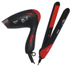 Inalsa Hair Dryer and Hair Straightener Combo Pack (Black,Red)