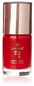 Lakme 9 to 5 Long Wear Nail Color, Red Boss, 9 ml 