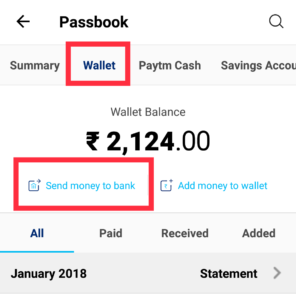 Paytm – Transfer Money to Bank account for Free (Step 2)