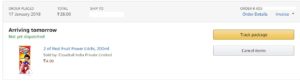 Proof Added Amazon LOOT - Buy Real Fruit Power Litchi, 200ml for Rs 4 only