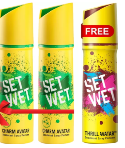 Set Wet Charm Avatar Perfume Spray Deodorant Spray - For Men (300 ml, Pack of 3)
