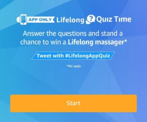 answers of Lifelong Quiz amazon massager