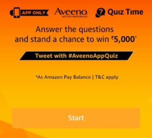 Amazon Aveeno Quiz Answers